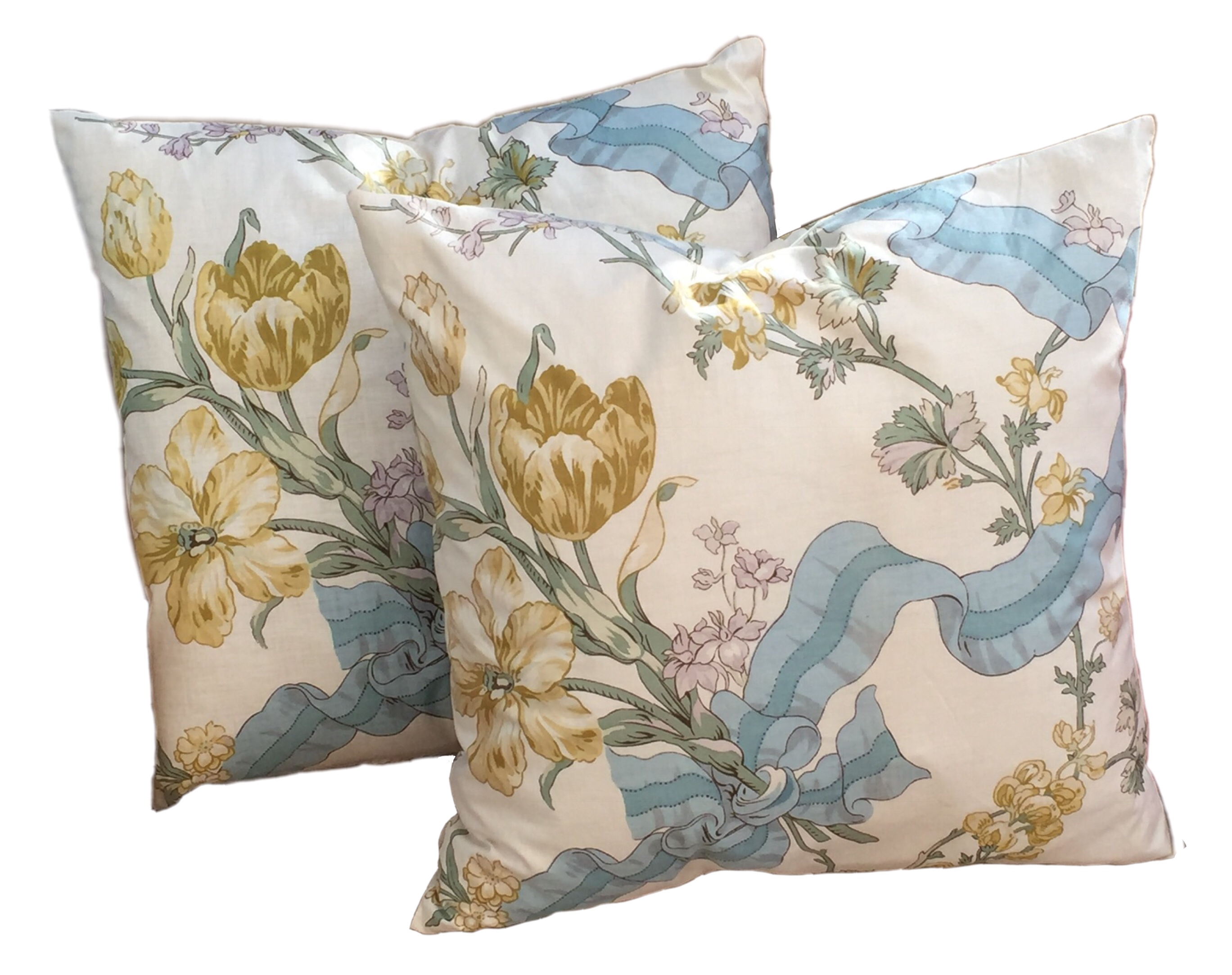 Bedroom cushions to match curtains.