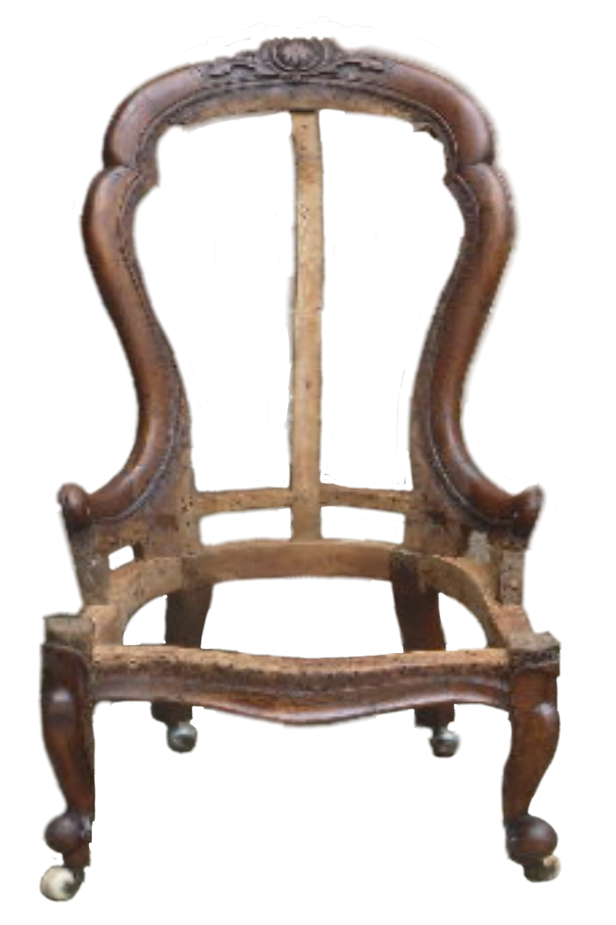 Victorian Nursing Chair Stripped.