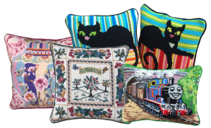 Cushions from needlework.