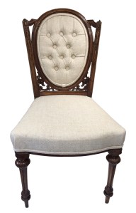 Seat and back trimmed with double piping