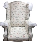 Seat covered in new fabric