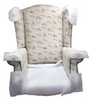 Inner back covered in new fabric