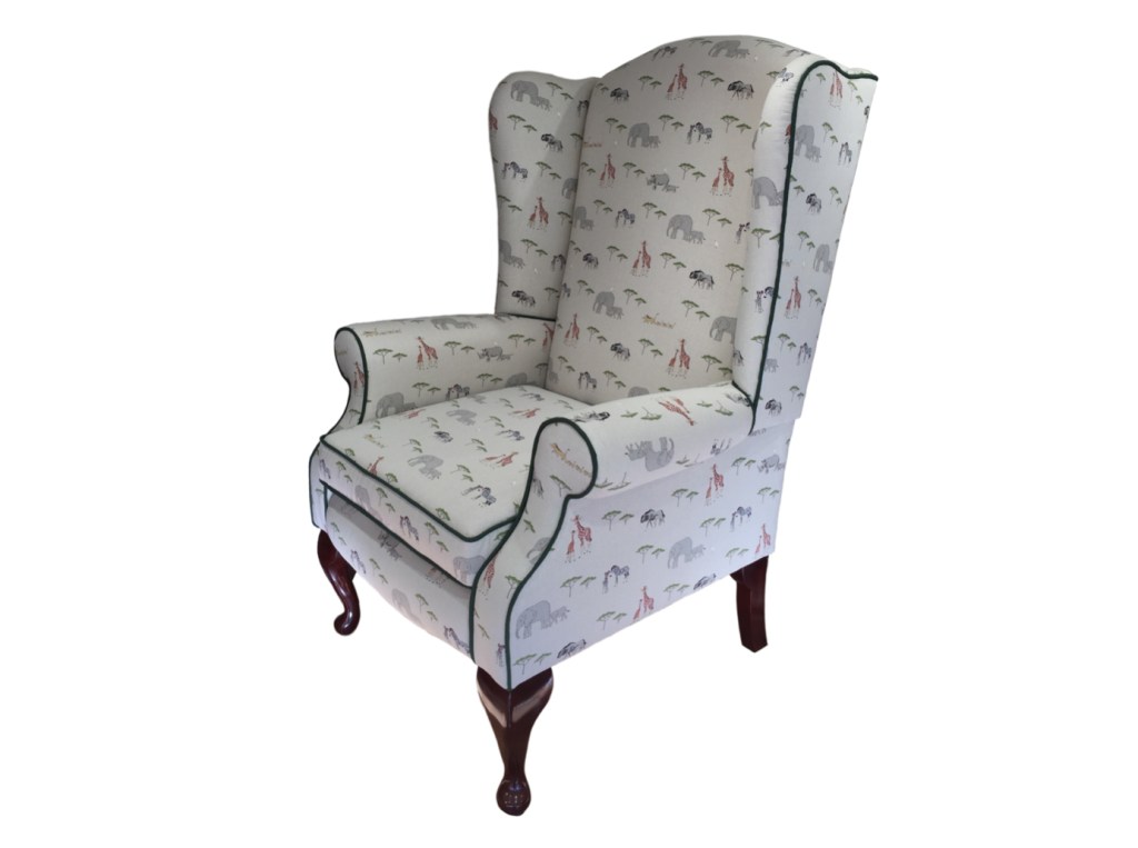 Image of the finished Winged Chair with link to the project details