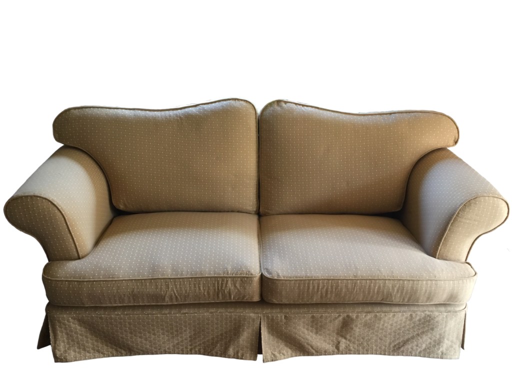Image of the finished Recovering Two Sofas with link to the project details