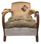 Seat covered in coir