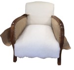 Seat covered in FR polyester wadding