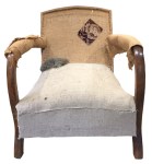 Second layer of hessian covering coir on seat