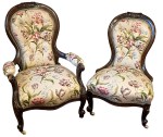 The finished pair of Victorian Chairs