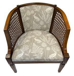 Chair finished with trim to back and seat