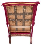 Chair back with button ties showing plus new webbing to support lumbar area
