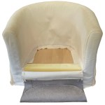 Chair seat fabric removed