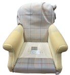 The chair inside with arm fabric removed