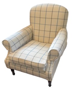 The finished chair with new seat cushion