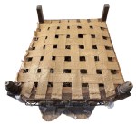 Sagging jute webbing on base