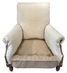 Spring bed covered in hessian