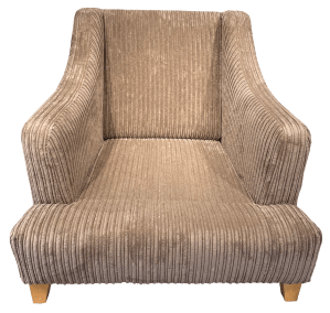 The arms, seat and inner back in place