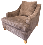 Completed chair from a front corner