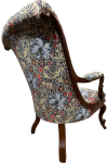Chair with all fabric added - no piping - from the back