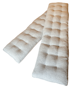 The two completed window cushions.