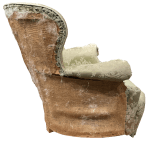 Outer back fabric removed