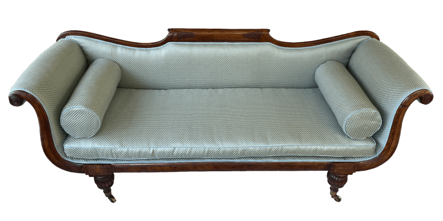 The finished sofa from the front