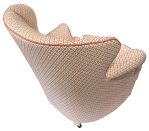 Completed chair from above a back corner