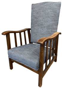 The chair upright with new fabric