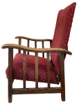 The chair upright