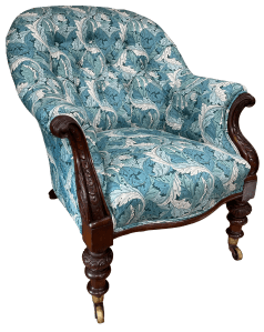 The finished chair from the right front