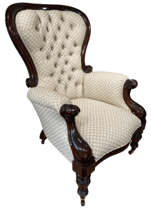 Finished chair viewed from a front corner