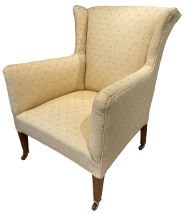 Completed chair from a front corner