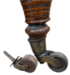 The wobbly front castors and replacement back castors