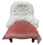 First piece of new fabric added to seat