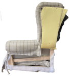 Outer arm and wing cover fabric removed