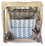 The seat cover pulled forward to find the fixings for the back and seat