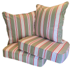 Striped chair cushions.