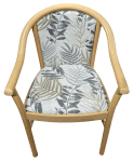 The completed chair from the front