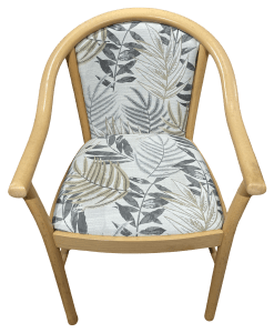 The completed chair from the front