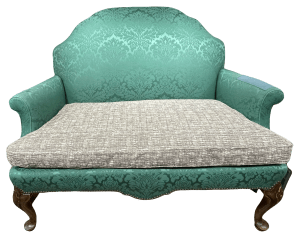 Sofa in original cover with new seat cushion and cover