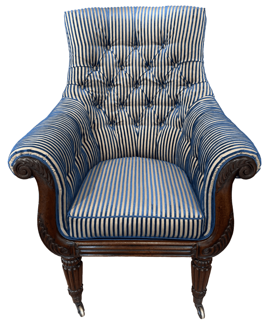 Completed chair with cushion in place