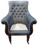 The completed chair with piping added