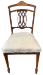 Chair with seat restored and with barrier cloth