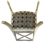 The new webbing with springs tied to it.