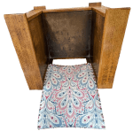 The inside of the back with new fabric.