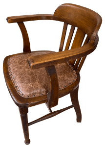 The finished chair from the side.